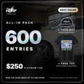 All-In Pack: 600 entries for $250 plus a free hat and tee, to win the 2006 Bentley Flying Spur
